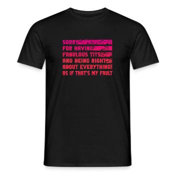 Désolé je suis fabuleux - T-shirt homme - noir - Devant - AI Model Male 178 light (178cm)