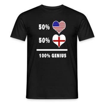England and USA Genius / gift - Men's T-Shirt - black - Front - AI Model Male 178 light (178cm)