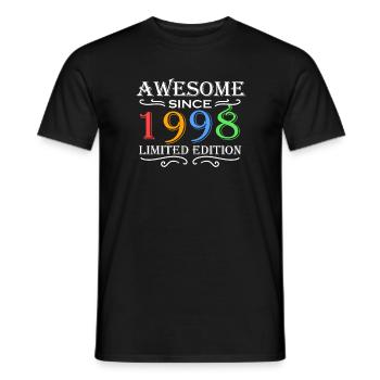 1998 - Born 1998 - Fantastic since 1998 - Men's T-Shirt - black - Front - AI Model Male 178 light (178cm)