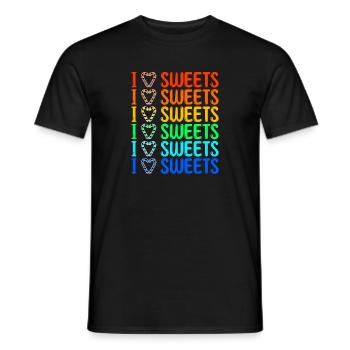Dent sucrée J’adore les bonbons Déclaration Délicieux - T-shirt homme - noir - Devant - AI Model Male 178 light (178cm)
