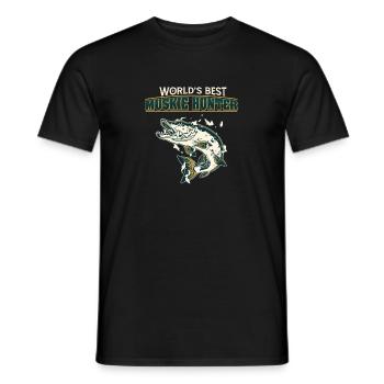 World's Best Funny Northern Pike Fishing For A - Men's T-Shirt - black - Front - AI Model Male 178 light (178cm)