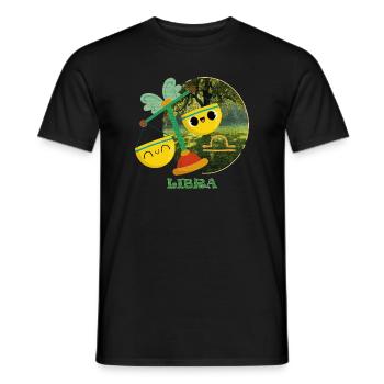 Illustration du signe du zodiaque Kawaii Balance - T-shirt homme - noir - Devant - AI Model Male 178 light (178cm)