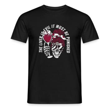 The liver is evil and is punished - Men's T-Shirt - black - Front - AI Model Male 178 light (178cm)