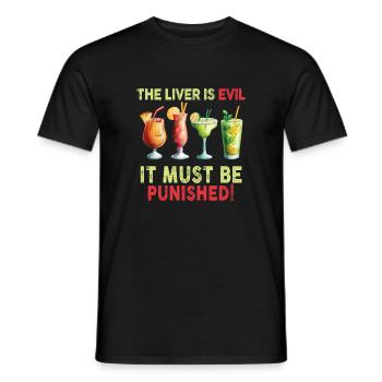The liver is evil and is punished - Men's T-Shirt - black - Front - AI Model Male 178 light (178cm)