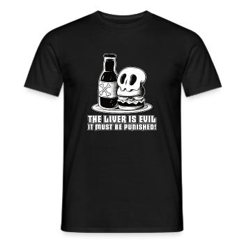 The liver is evil and is punished - Men's T-Shirt - black - Front - AI Model Male 178 light (178cm)