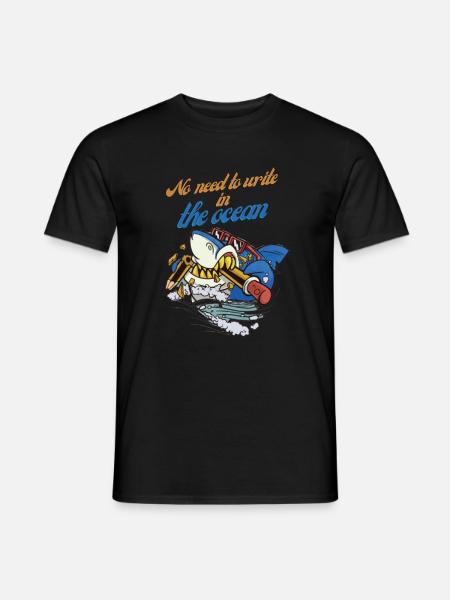 Pencil shark in ocean adventure - Men's T-Shirt - black