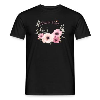 fleur fille fleurs fille romantique petite amie lol - T-shirt homme - noir - Devant - AI Model Male 178 light (178cm)