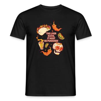 The liver is evil and is punished - Men's T-Shirt - black - Front - AI Model Male 178 light (178cm)