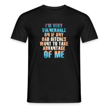 I'm Very Vulnerable RN - Men's T-Shirt - black - Front - AI Model Male 178 light (178cm)