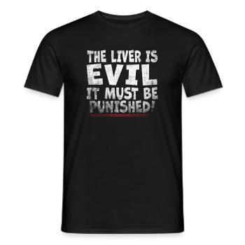 The liver is evil and is punished - Men's T-Shirt - black - Front - AI Model Male 178 light (178cm)