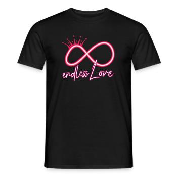 Symbole de l’infini de l’amour éternel - T-shirt homme - noir - Devant - AI Model Male 178 light (178cm)