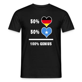 Deutschland und Somalia 100% Genial / Geschenk - Männer T-Shirt - Schwarz - Vorne - AI Model Male 178 light (178cm)