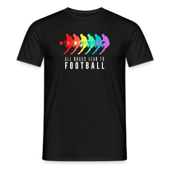 Alle Wege führen zum Fußball - Männer T-Shirt - Schwarz - Vorne - AI Model Male 178 light (178cm)