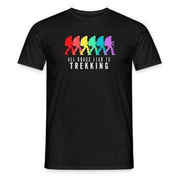 Alle Wege führen zum Trekking - Männer T-Shirt - Schwarz - Vorne - AI Model Male 178 light (178cm)