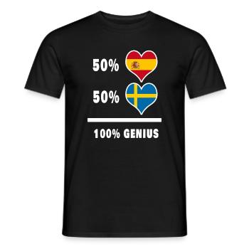 Suède et Espagne génie / cadeau - T-shirt homme - noir - Devant - AI Model Male 178 light (178cm)