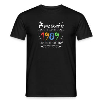1989 - Jahrgang 1989 - Fantastisch seit 1989 - Männer T-Shirt - Schwarz - Vorne - AI Model Male 178 light (178cm)
