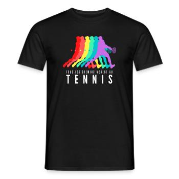 Tous les Chemins Mènent au Tennis - T-shirt homme - noir - Devant - AI Model Male 178 light (178cm)