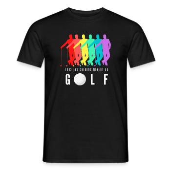 Tous les Chemins Mènent au Golf - T-shirt homme - noir - Devant - AI Model Male 178 light (178cm)