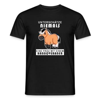 Hannoveraner Pferd Hauspferd - Männer T-Shirt - Schwarz - Vorne - AI Model Male 178 light (178cm)