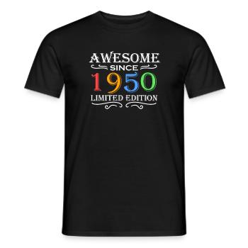 1950 - Jahrgang 1950 - Fantastisch seit 1950 - Männer T-Shirt - Schwarz - Vorne - AI Model Male 178 light (178cm)