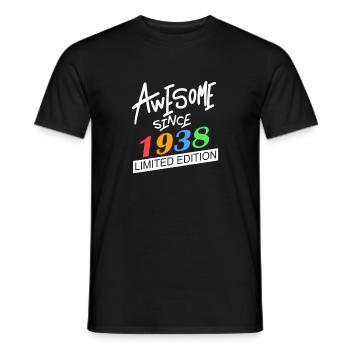 1938 - Jahrgang 1938 - Männer T-Shirt - Schwarz - Vorne - AI Model Male 178 light (178cm)