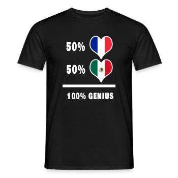 France et Mexique Génie / cadeau - T-shirt homme - noir - Devant - AI Model Male 178 light (178cm)