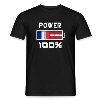 Latvia and France Power 100% - Men's T-Shirt - black - Front - AI Model Male 178 light (178cm)