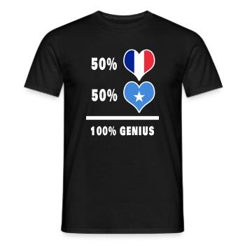 France and Somalia Genius / Gift - Men's T-Shirt - black - Front - AI Model Male 178 light (178cm)