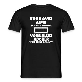 météo, climat, changement climatique - T-shirt homme - noir - Devant - AI Model Male 178 light (178cm)