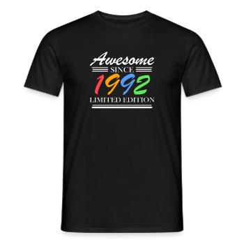 1992 - Jahrgang 1992 - Fantastisch seit 1992 - Männer T-Shirt - Schwarz - Vorne - AI Model Male 178 light (178cm)