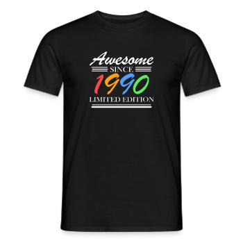 1990 - Jahrgang 1990 - Fantastisch seit 1990 - Männer T-Shirt - Schwarz - Vorne - AI Model Male 178 light (178cm)