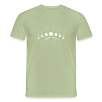 Arc lunaire autour de la Terre - T-shirt homme - vert sauge - Devant - AI Model Male 178 light (178cm)