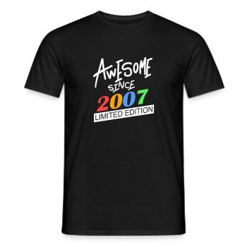 2007 - Jahrgang 2007 - Fantastisch seit 2007 - Männer T-Shirt - Schwarz - Vorne - AI Model Male 178 light (178cm)