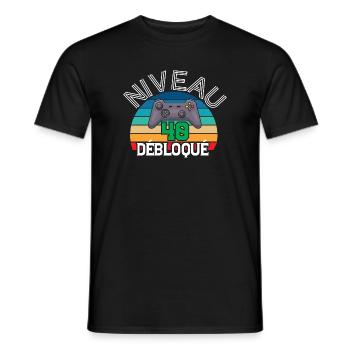 Level 40 freigeschaltet - Männer T-Shirt - Schwarz - Vorne - AI Model Male 178 light (178cm)