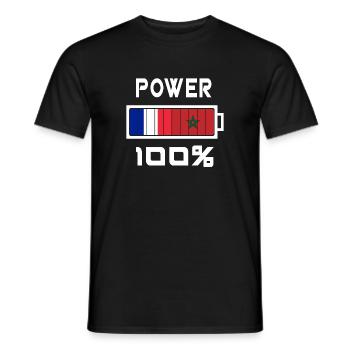 Morocco and France are 100% - Men's T-Shirt - black - Front - AI Model Male 178 light (178cm)