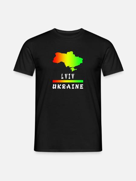Lviv Ukraine rainbow design - Men's T-Shirt - black