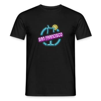 San Francisco cocktail summer design - Men's T-Shirt - black - Front - AI Model Male 178 light (178cm)