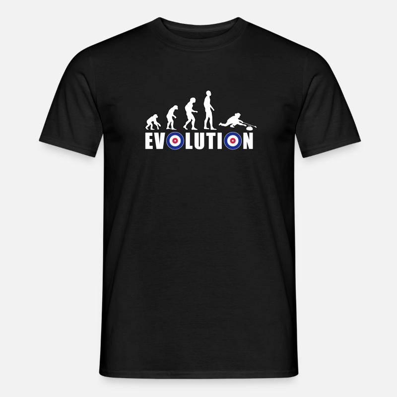 EVOLUTION CURLING Eisstockschießen Geschenk Winter - Männer T-Shirt - Schwarz