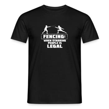 Fencing Funny Humor For A Sword Fight Lover - Men's T-Shirt - black - Front - AI Model Male 178 light (178cm)