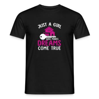 Just A Girl Funny Property Management For Real - Men's T-Shirt - black - Front - AI Model Male 178 light (178cm)