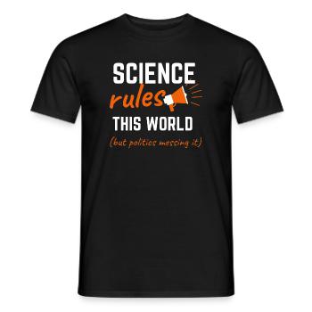 La science règne sur ce monde - T-shirt homme - noir - Devant - AI Model Male 178 light (178cm)