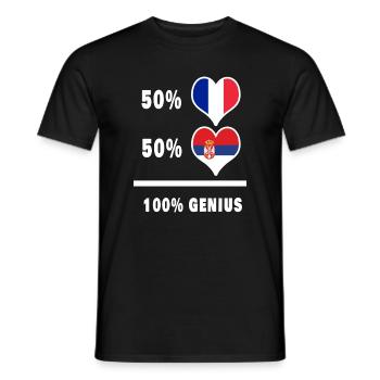 The France and Serbia genius / gift - Men's T-Shirt - black - Front - AI Model Male 178 light (178cm)