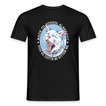 School Dog Circle Logo - Men's T-Shirt - black - Front - AI Model Male 178 light (178cm)