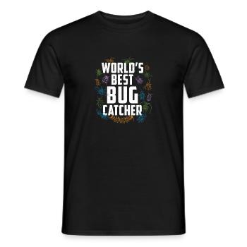 Worlds Best Bug Catcher Funny Entomologist Bug - Men's T-Shirt - black - Front - AI Model Male 178 light (178cm)