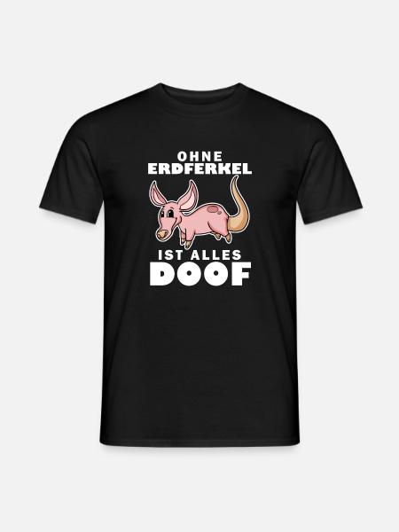 Erdferkel Motiv mit Spruch - Männer T-Shirt - Schwarz