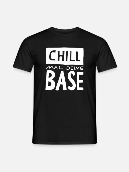 retro T-Shirt Chill mal deine Base - Männer T-Shirt - Schwarz