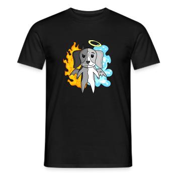 Dog Beagle - Angel and Devil - Men's T-Shirt - black - Front - AI Model Male 178 light (178cm)