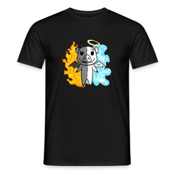 Pig - Angel and Devil - Men's T-Shirt - black - Front - AI Model Male 178 light (178cm)
