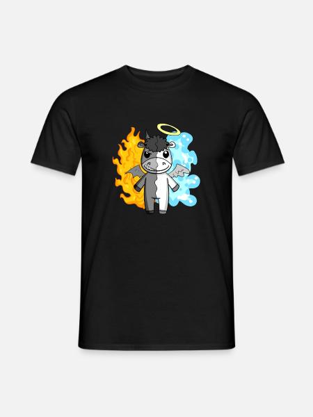 Esel - Engel und Teufel - Männer T-Shirt - Schwarz