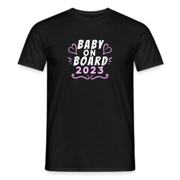Bébé à bord des filles 2023 - T-shirt homme - noir - Devant - AI Model Male 178 light (178cm)